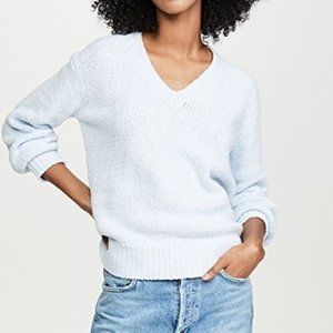 Vince 100% Cotton V Neck Pullover Textured Sweater